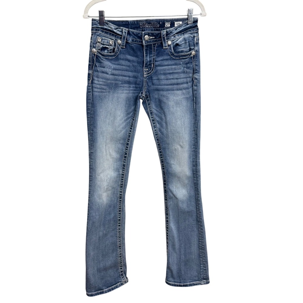 Miss Me Chloe Bootcut Jeans Women 27 Medium Wash Embroidered M3411B2 M595